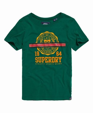 Superdry Heritage Crest Tape Női Pólók MélyZöld | JYLNH1284